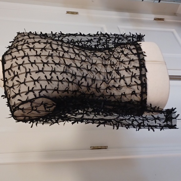 Zara black sheer stretchy long sleeve top bows all over bow decoration small - Picture 12 of 16